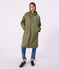 Lange Damen-Regenjacke mit zwei Farben grün OLIVINE