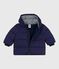 Gemusterte Baby-Winterjacke blau SOIR/ MILK
