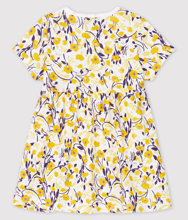 Kurz&auml;rmeliges Baby-Kleid f&uuml;r M&auml;dchen weiss/vielfarbig