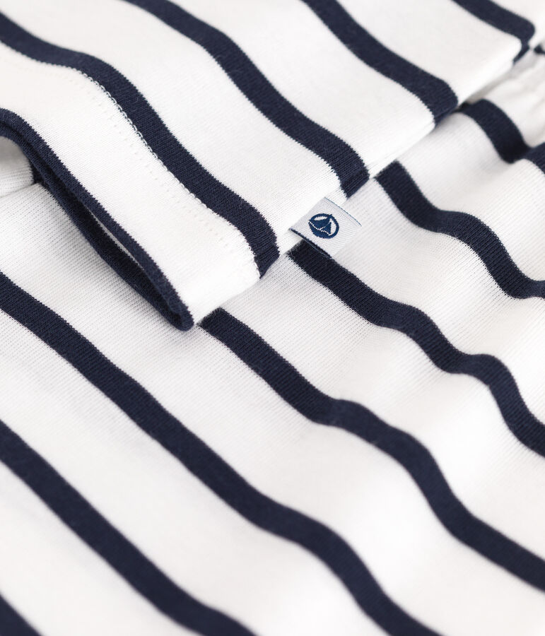Kinder-Kurzpyjama aus Baumwolle mit gestreiftem Tanktop weiss/blau