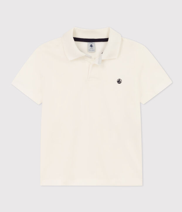 Kurz&auml;rmeliges Kinder-Poloshirt aus Baumwolle f&uuml;r Jungen weiss