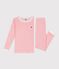 Eng anliegender Kinder-Pyjama aus Baumwolle mit Streifen rosa GRETEL/weiss MARSHMALLOW