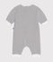 Gestreifter-Baby-Overall aus Doppeljersey weiss MARSHMALLOW/blau SMOKING