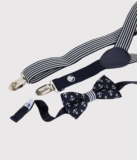 Set mit Hosenträgern und einer Fliege für Jungen blau SMOKING/weiss MARSHMALLOW
