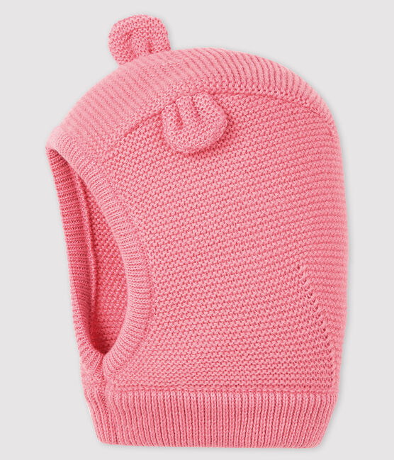 Einfarbige Baby-Kapuzenmütze für Mädchen/Jungen rosa CHEEK