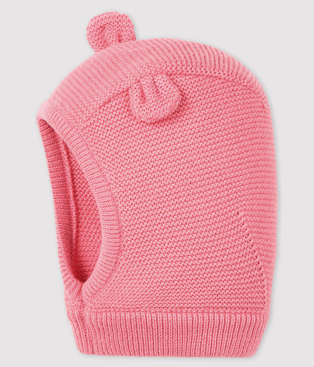 Einfarbige Baby-Kapuzenm&uuml;tze f&uuml;r M&auml;dchen/Jungen rosa
