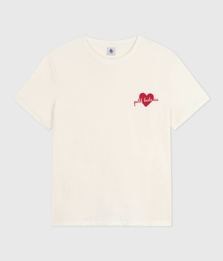 Kurz&auml;rmeliges Damen T-Shirt Le Droit mit geradem Schnitt aus Baumwolle naturfarben