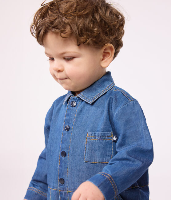 Langer Baby-Overall aus Denim blau DENIM CLAIR