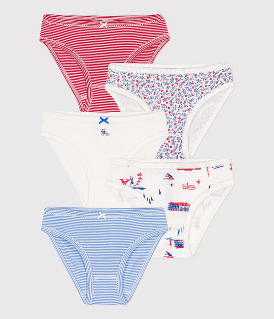 5er-Set Slips aus Baumwolle und Elastan mit Parismotiv für Mädchen variante 1