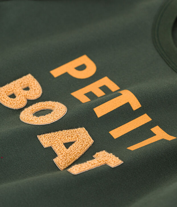 Sweatshirt mit Printmotiv aus Molton gr&uuml;n
