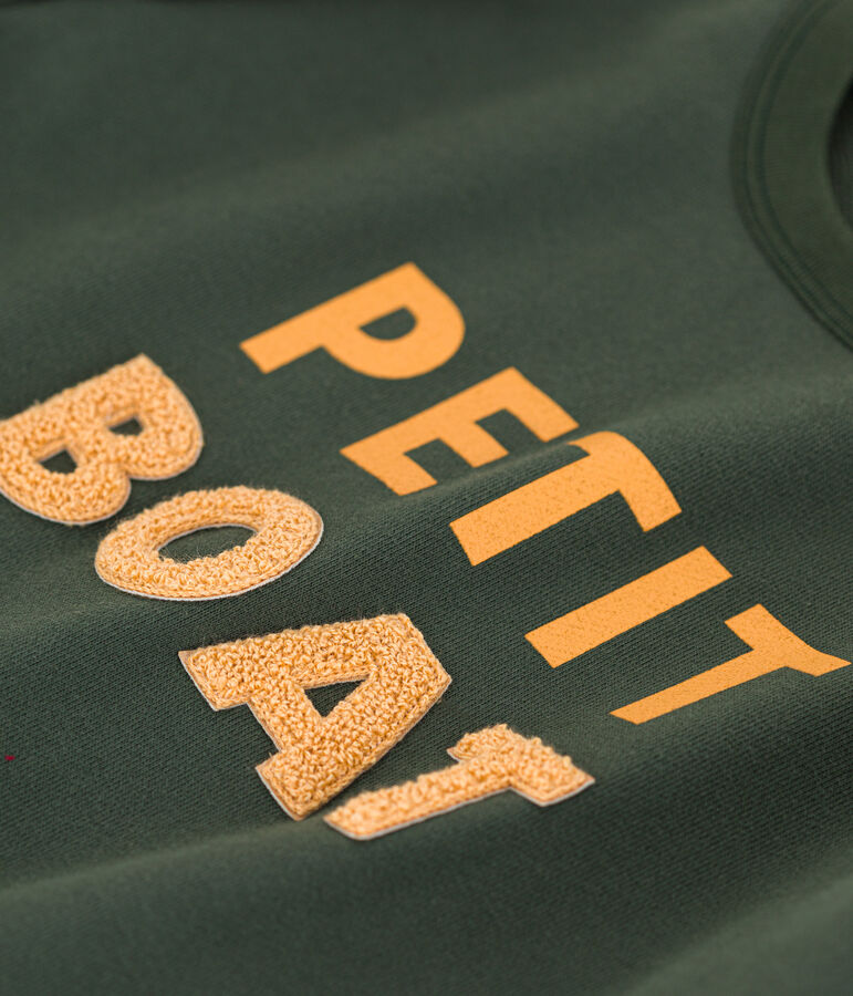 Sweatshirt mit Printmotiv aus Molton gr&uuml;n