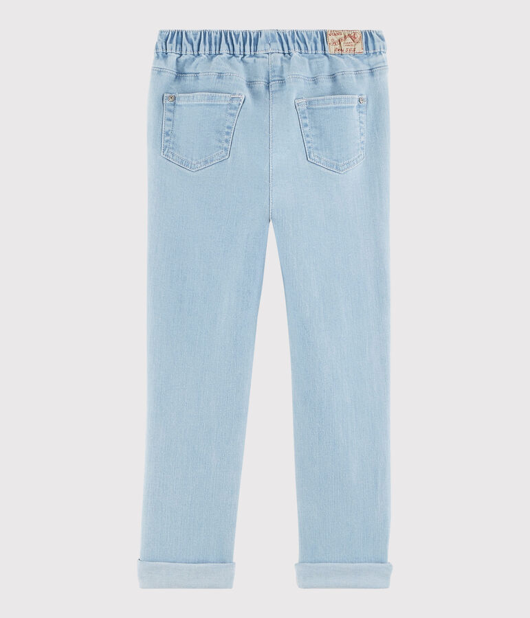 Kinder-Slim-Jeans aus Molton f&uuml;r M&auml;dchen blau DENIM TRES CLAIR N&Acirc;&deg;5