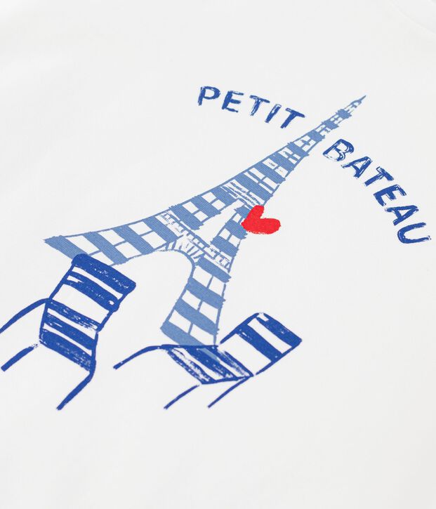 Kurz&auml;rmeliges Kinder-T-Shirt mit Motiv weiss
