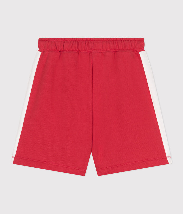 Kinder-Bermudashorts aus einfarbiger Baumwolle rot
