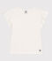 Kinder-T-Shirt aus Baumwolle für Mädchen weiss MARSHMALLOW
