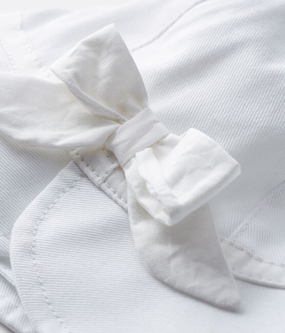 Babyhut aus Twill für kleine Mädchen weiss MARSHMALLOW