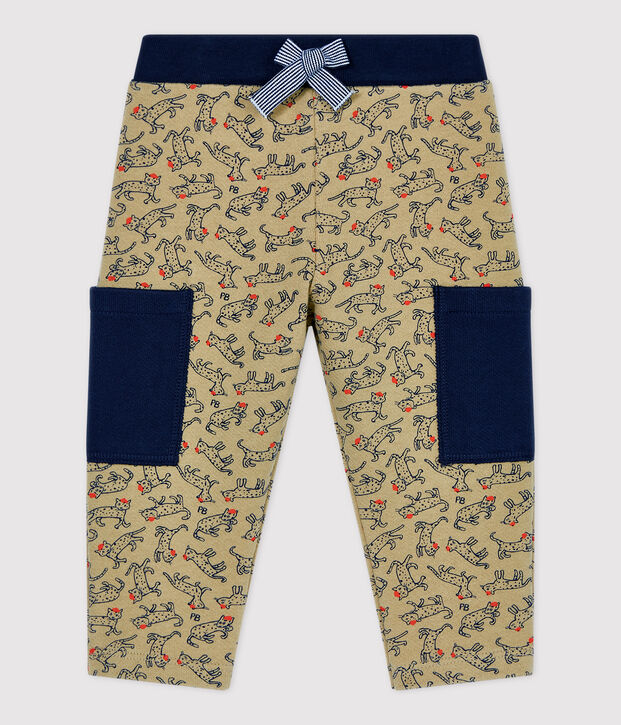 Baby-Hose aus Molton beige/vielfarbig
