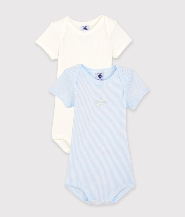 2er-Set kurz&auml;rmelige Baby-Bodys aus Bio-Baumwolle mit Ringelstreifen variante 1