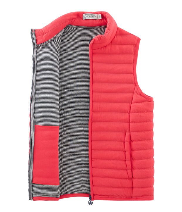 &Auml;rmellose Daunenjacke aus Doppeljersey f&uuml;r Damen rot