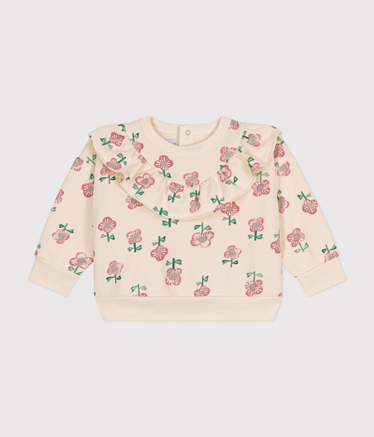 Baby-Sweatshirt aus Molton naturfarben/vielfarbig