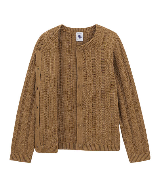 Cardigan aus Wolle/Baumwolle braun BRINDILLE