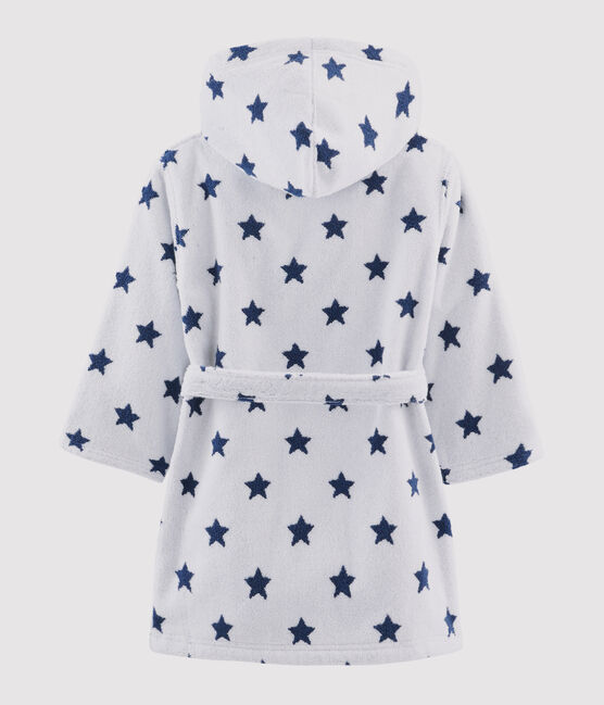 Frottee-Bademantel für Jungen weiss MARSHMALLOW/blau MEDIEVAL