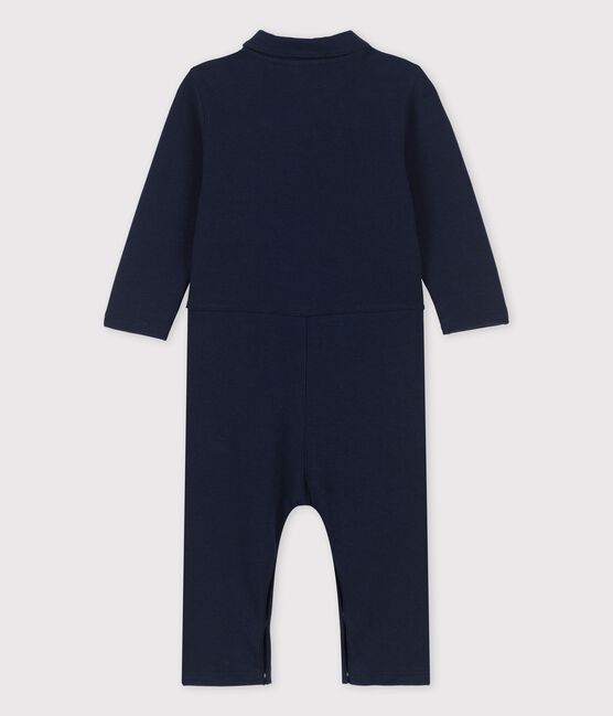 Langer Baby-Overall aus dickem Bio-Jersey blau SMOKING