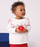 Langärmelige Baby-Bluse aus Baumwoll-Popeline mit bestickten Herzen weiss ECUME