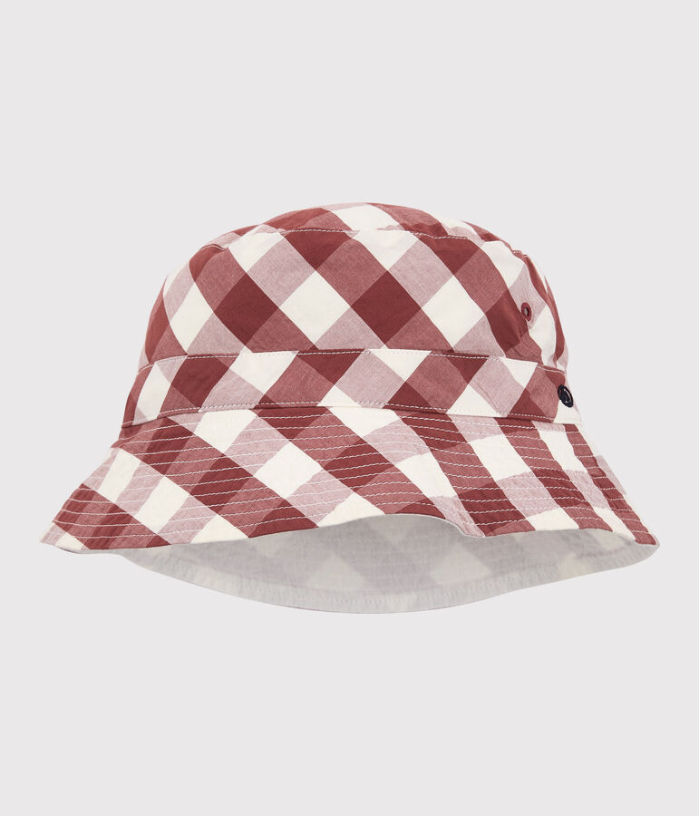 Kinder-Sonnenhut aus Popeline f&uuml;r M&auml;dchen braun/naturfarben