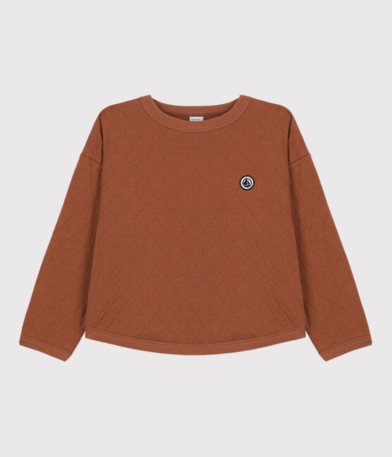 Kinder-Sweatshirt aus gestepptem Doppeljersey für Mädchen / Jungen braun CINA