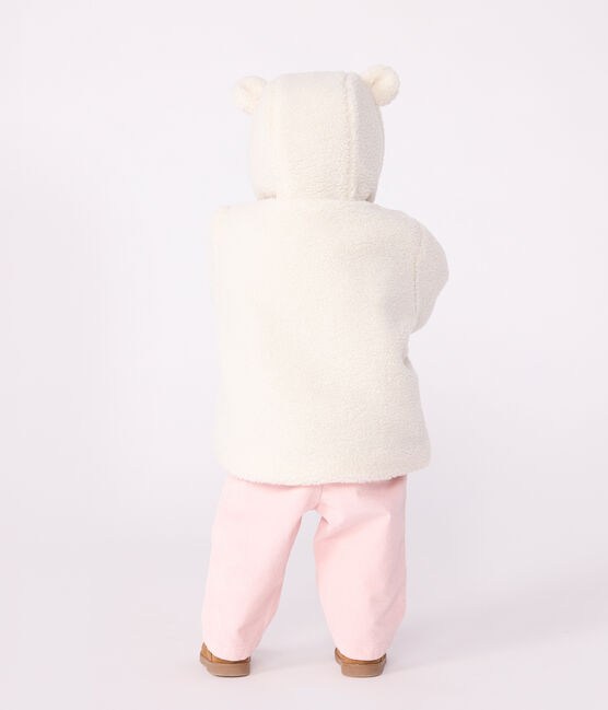 Wattierter Baby-Mantel mit Kapuze aus Sherpa naturfarben MILK