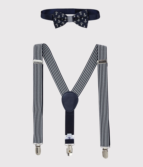 Set mit Hosenträgern und einer Fliege für Jungen blau SMOKING/weiss MARSHMALLOW