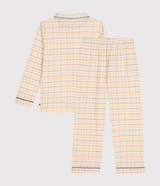 Kinder-Pyjama aus Baumwolle mit Karomuster weiss AVALANCHE/ MULTICO