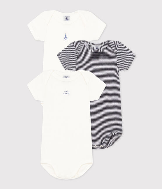 3er-Set kurzärmelige Baby-Bodys Paris aus Baumwolle variante 1