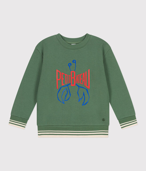 Kinder Unisex-Sweatshirt aus bedruckter Baumwolle gr&uuml;n