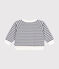 Baby-Cardigan aus dickem Jersey weiss MARSHMALLOW/blau SMOKING