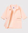 Gestreifter baby-mantel mädchen weiss MARSHMALLOW/rosa ROSAKO