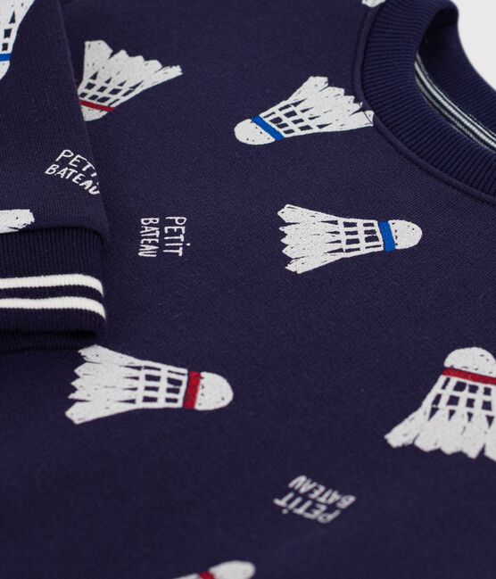 Kinder-Sweatshirt aus gemusterter Baumwolle blau SOIR/ MULTICO