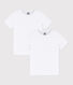 2er-Set kurzärmelige weiße T-Shirts für Jungen