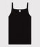 Damen-Tanktop aus einfarbiger Baumwolle schwarz NOIR