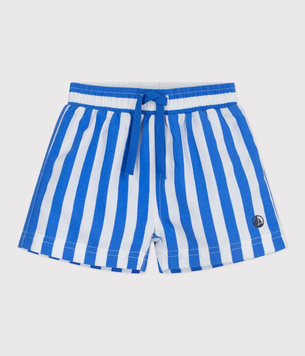 Baby-Badeshorts mit Streifen blau/weiss