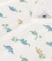 Baby-Kurzoverall aus Baumwolle mit Dinos weiss MARSHMALLOW/weiss MULTICO