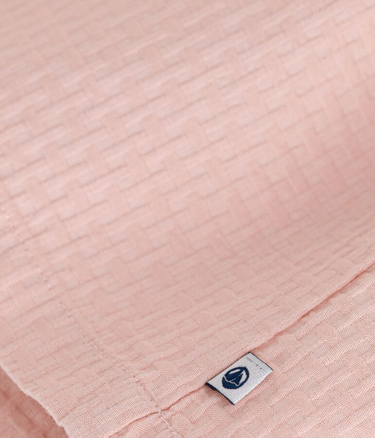 &Auml;rmelloses Baby-Kleid aus gemusterter Baumwolle rosa