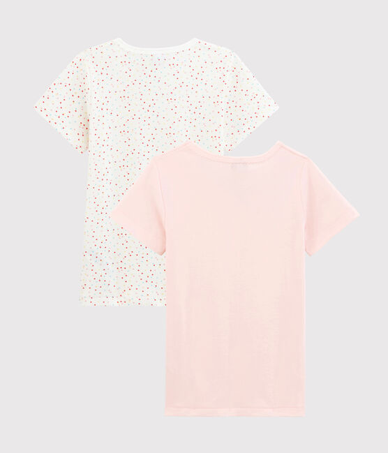 2er-Set kurzärmelige T-Shirts aus Bio-Baumwolle mit buntem Polka-Dot-Muster für Mädchen variante 1