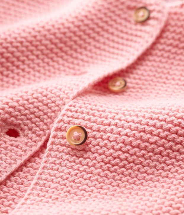 Baby-Cardigan aus Wolle und Baumwolle rosa