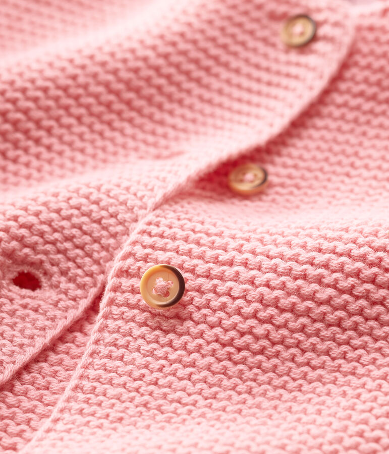 Baby-Cardigan aus Wolle und Baumwolle rosa CHARME