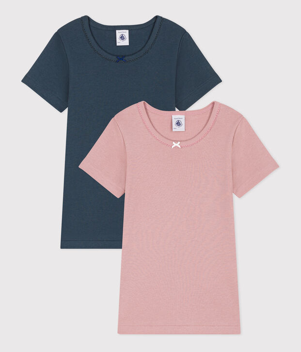 2er-Set kurz&auml;rmelige T-Shirts aus Baumwolle f&uuml;r M&auml;dchen vielfarbig