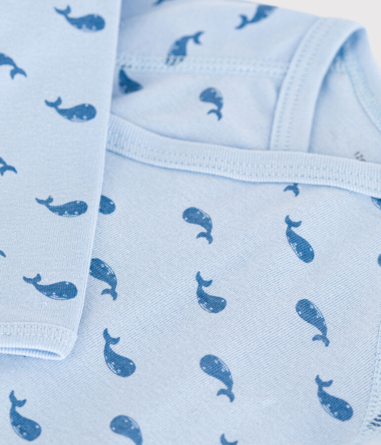 Lang&auml;rmeliger Wickelbody aus Baumwolle blau TOUDOU/ ALASKA