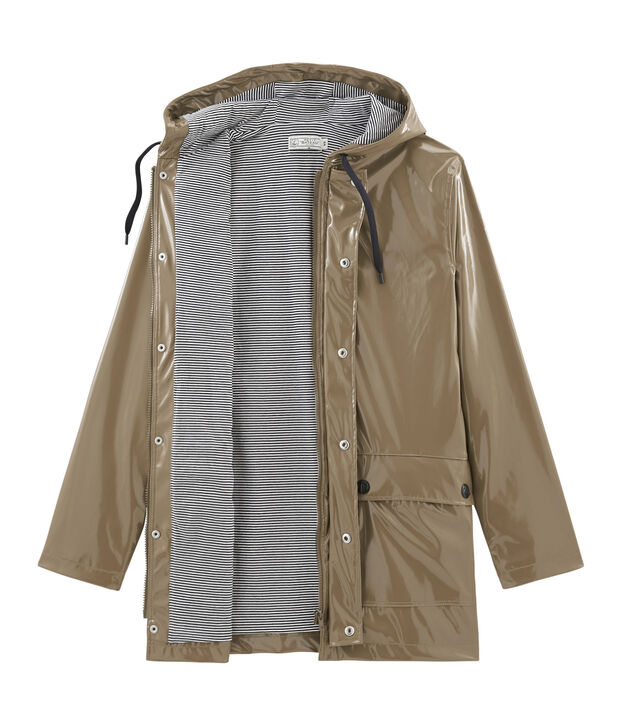 Regenjacke Lack-Look f&uuml;r Damen braun