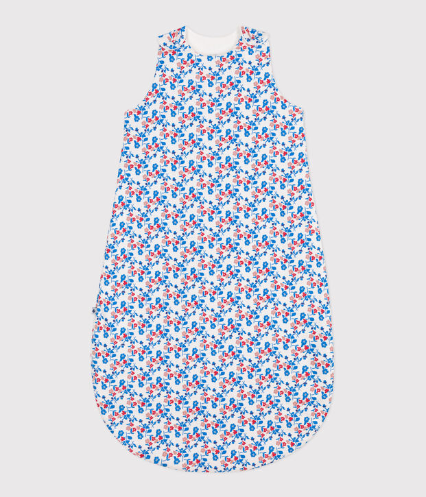 Babyschlafsack aus Baumwolle mit Blumenmotiv TOG-Wert 2 weiss/vielfarbig